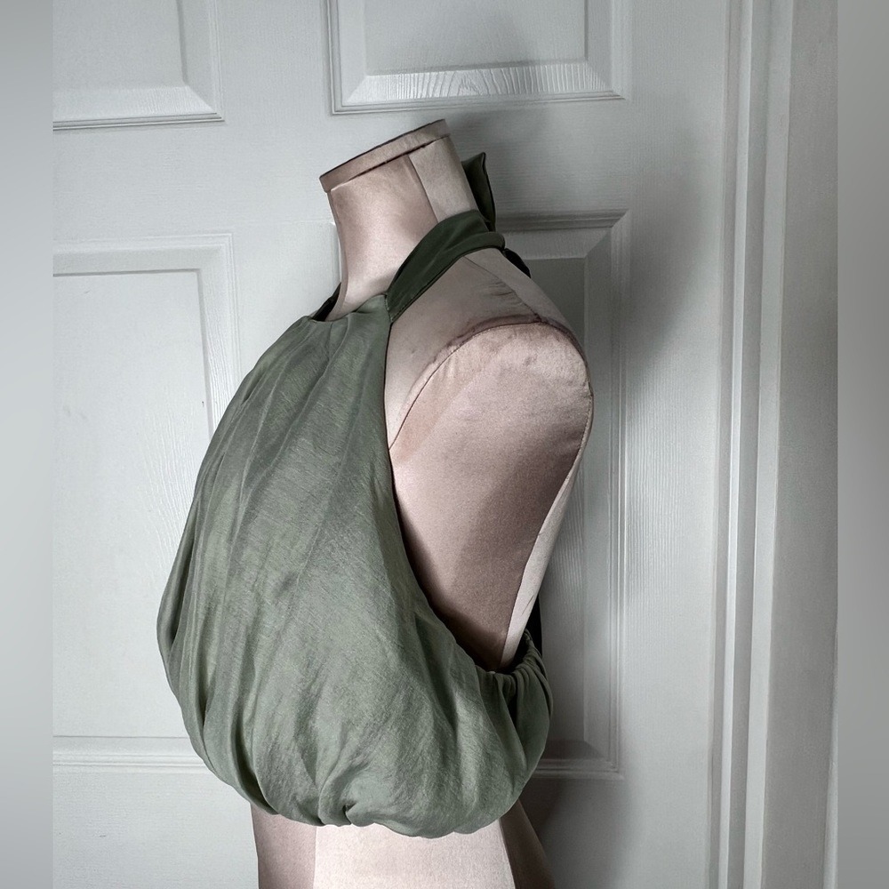 Mable Green Halter Tie Top Sz M - Picture 6 of 10